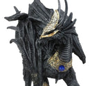 Tharos The Blue Sapphire Golden Armored Dragon Statue 10"Long Fantasy Home Decor