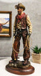 Western Full Outfit Cowboy Holding Cattle Lasso Ropes Statue 15.5"H