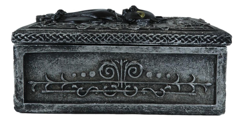 Fortune Telling Triple Moon Black Cat Wicca Tarot Cards Decorative Box Figurine