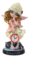 Ebros Dolly Fae Thinking Of You Pink Fairy Holding Alarm Clock With Raccoon Figurine