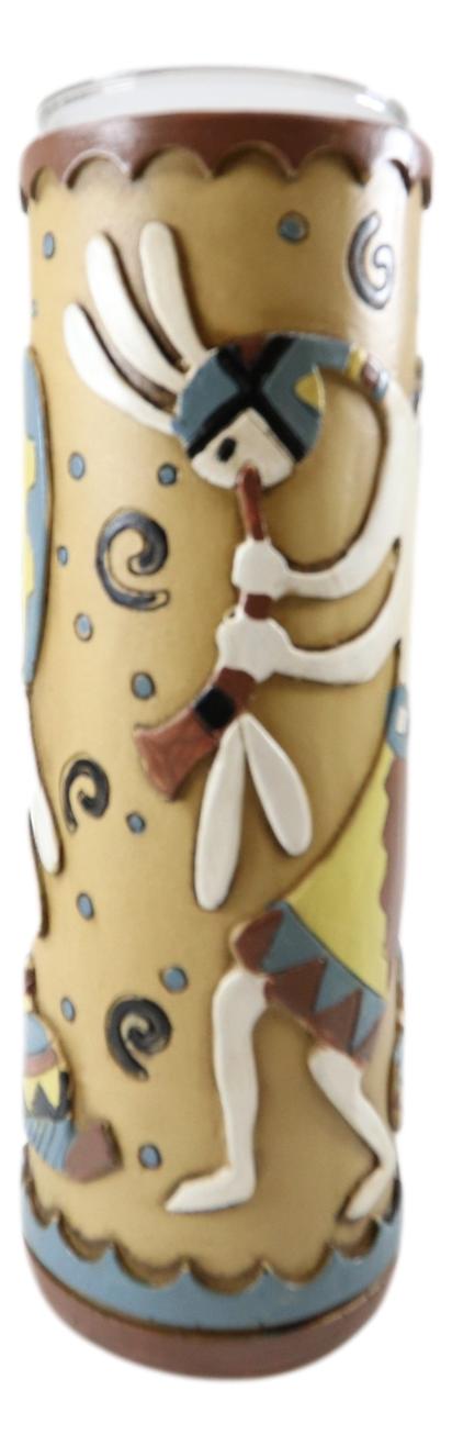 Southwestern Colorful Kokopelli God And Lizards Votive Candle Holders Set Of 3