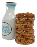 Ebros Breakfast Milk & Chocolate Cookies Magnetic Ceramic Salt Pepper Shakers