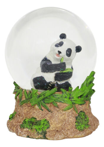 Ebros Giant Panda Bear Eating Bamboo Water Globe Collectible 6.25" Tall Decor - Ebros Gift