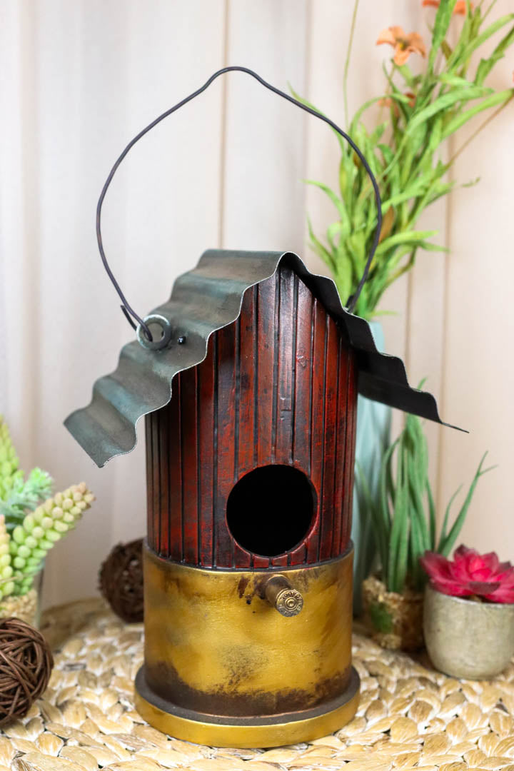 Rustic Western 12 Gauge Shotgun Bullet Shell Casing Birdhouse Bird Feeder House