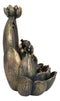 Hindu Elephant God Ganesha On Lotus Throne Backflow Cone Incense Burner Figurine