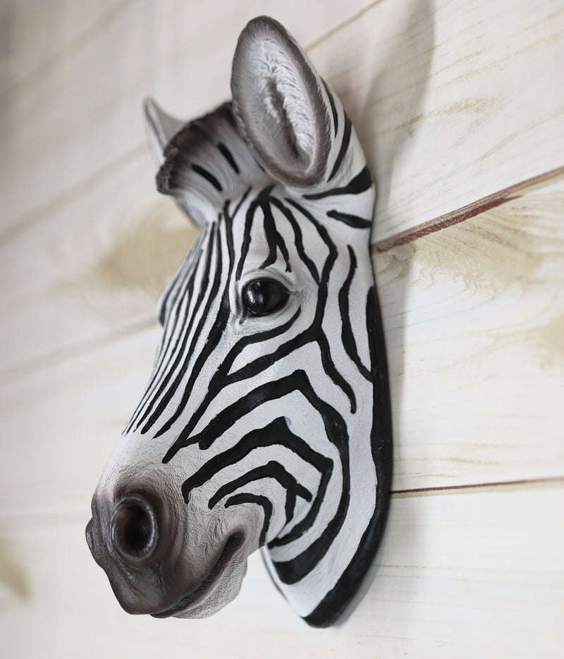 Ebros Safari Zebra Horse Bust Wall Decor Wildlife Wall Mount Sculpture Plaque 9.5"H