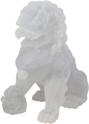 Ebros Lucite Acrylic Translucent Left and Right Pair Of Foo Dog Lion Statues Set