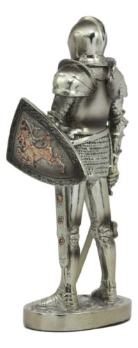 Medieval Suit Of Armor Statue 7"H Swordsman Brave Lionheart Knight Figurine