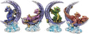 Ebros Crescent Moon On Clouds Resting Guardian Dragon Figurines 6.25"H Set of 4