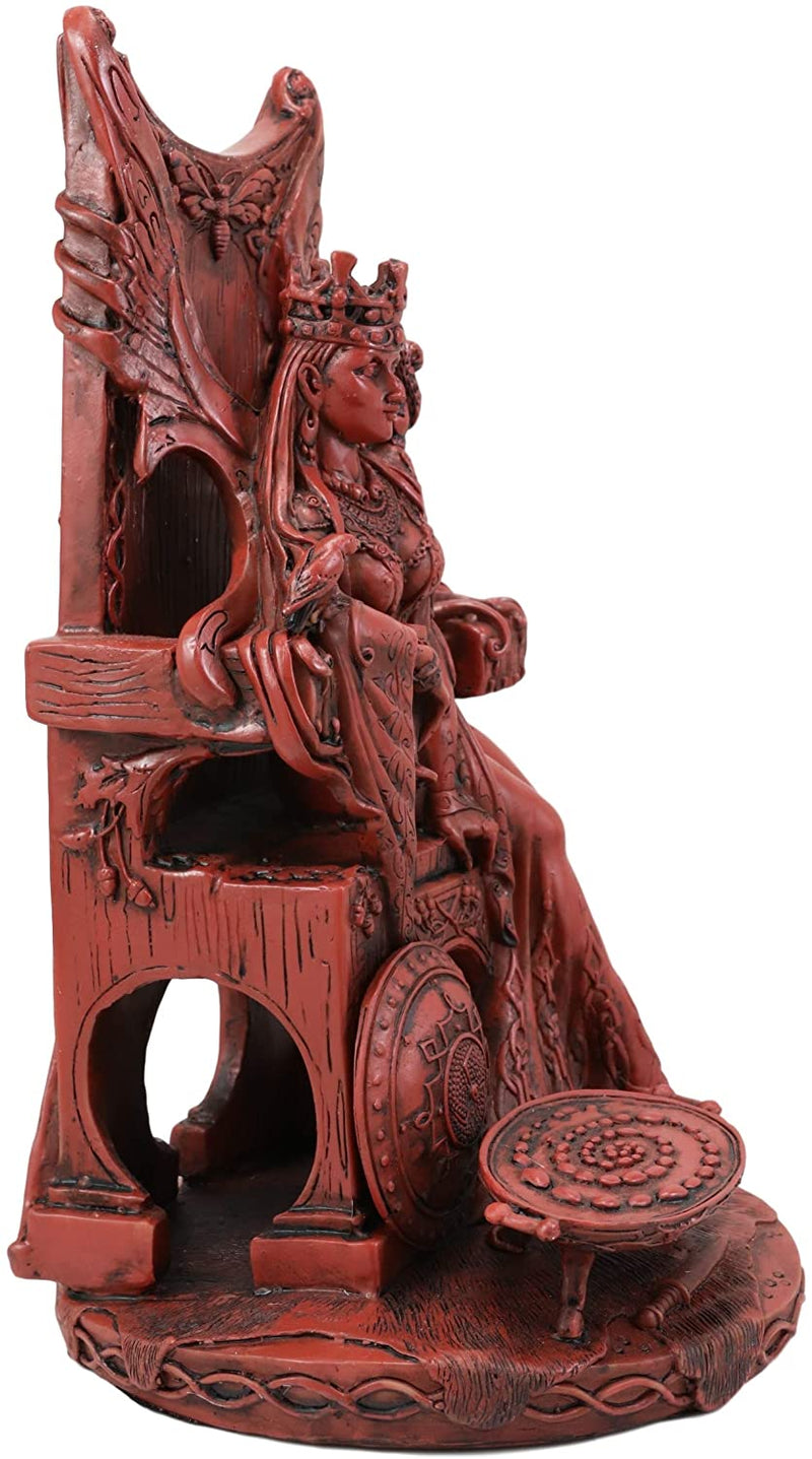 Ebros Celtic Occult Goddess Of Fertility Maeve With Bird And Squirrel On Throne Statue