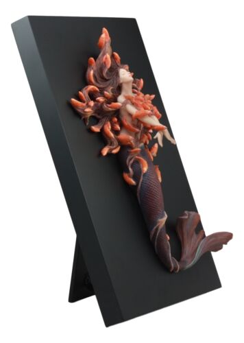 Sheila Wolk Metamorphosis Statue Mermaid With Goldfish Hair Easel Back Plaque - Ebros Gift