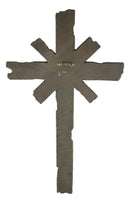 Rustic Faux Wood Inspirational Words Faith Love Hope Multi Layered Wall Cross