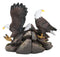Patriotic Freedom End to End American Bald Eagles Bookends Pair Set Sculptures