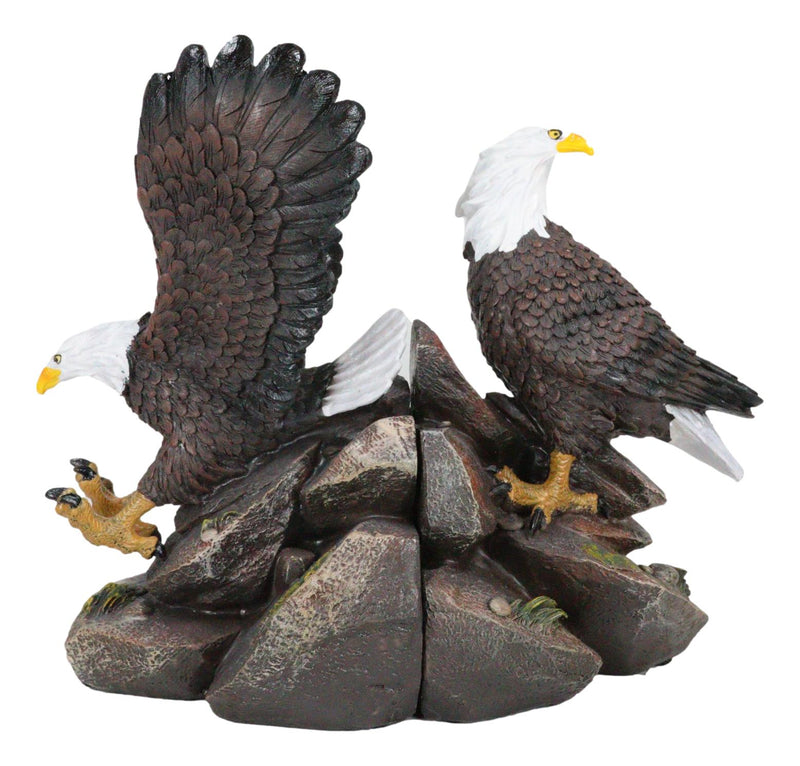 Patriotic Freedom End to End American Bald Eagles Bookends Pair Set Sculptures