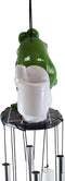 Call Of Nature Frog On Toilet Seat Browsing Smartphone Cell Phone Wind Chime