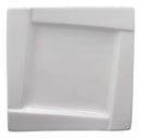 Ebros Pack Of 6 Kitchen Dining Modern Contemporary Design White Porcelain Square Plates Rhombus Well (7" Bread Appetizer Salad Dessert Side Plate Style)