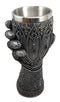 Ebros Gift Royal Fleur De Lis Braveheart Lion Gauntlet 8.75"H 8oz Wine Drink Goblet Chalice Cup
