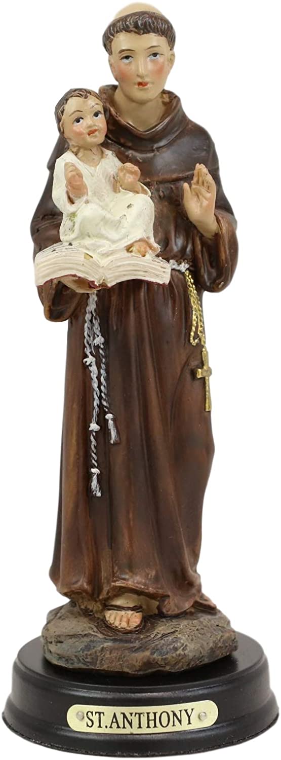 Ebros Gift Saint Anthony Carrying Baby Jesus Decorative Figurine 5.5" Tall