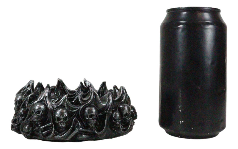 Ebros Gift Arch Devil Skull Face Fire Hell Bone Spiral Cigarette Ashtray Resin Figurine