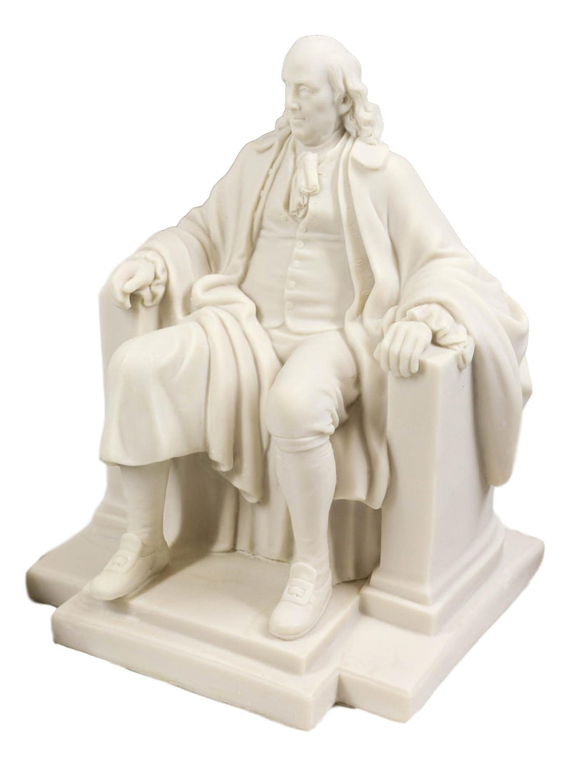National Monument Founding Father Benjamin Franklin On Classical Chair Statue