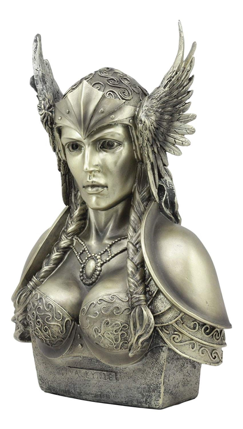 Norse Viking Poetic Edda Goddess Valkyrie Bust Statue 11"H Odin's Iron Maiden