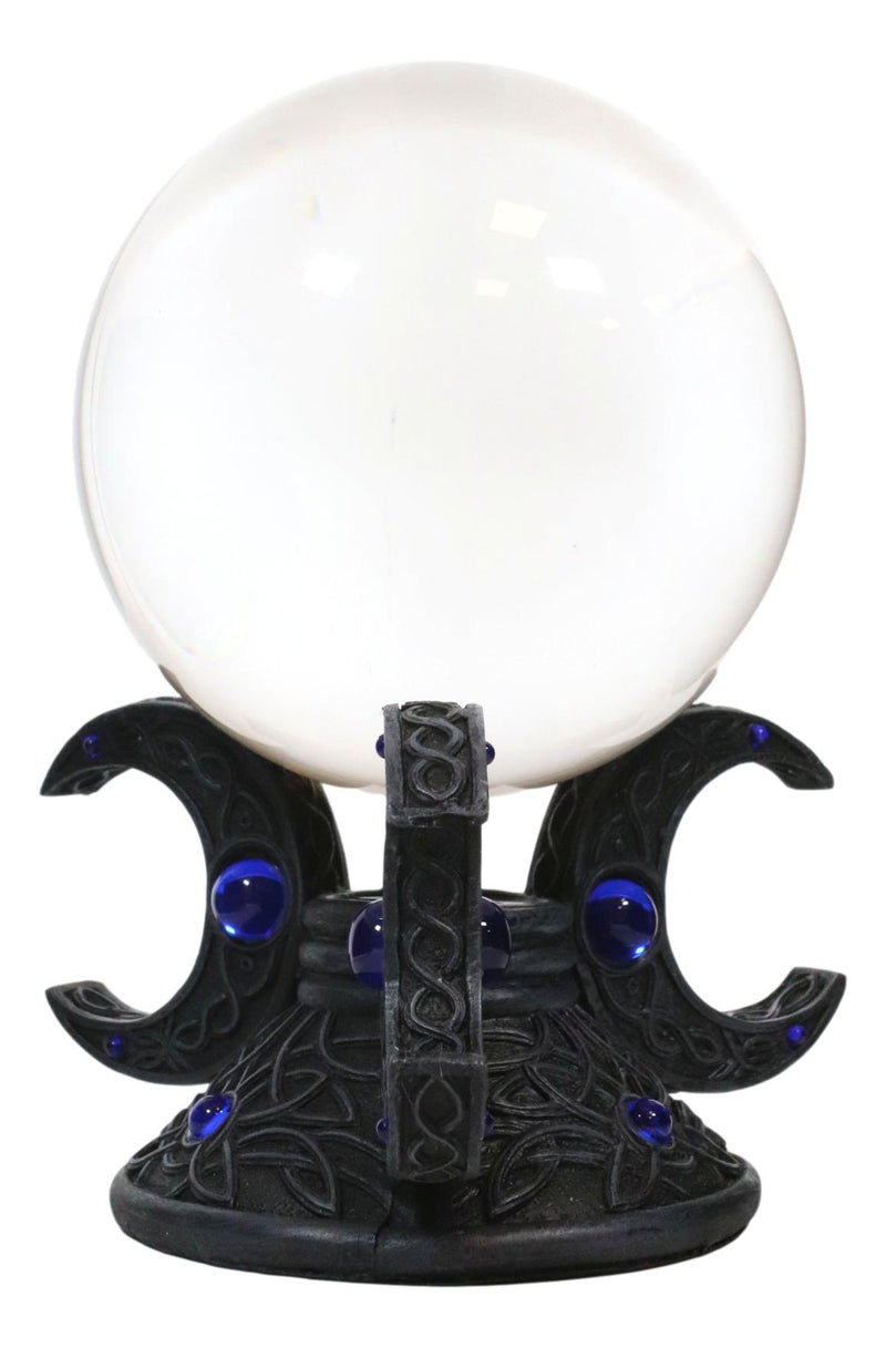 Ebros Neopagan Sacred Moon Triple Goddess Glass Gazing Ball Figurine 6.5" H