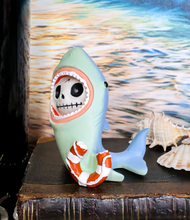 Furry Bones Sharkie Great White Shark Costumed Skeleton Figurine With Tube 3"H