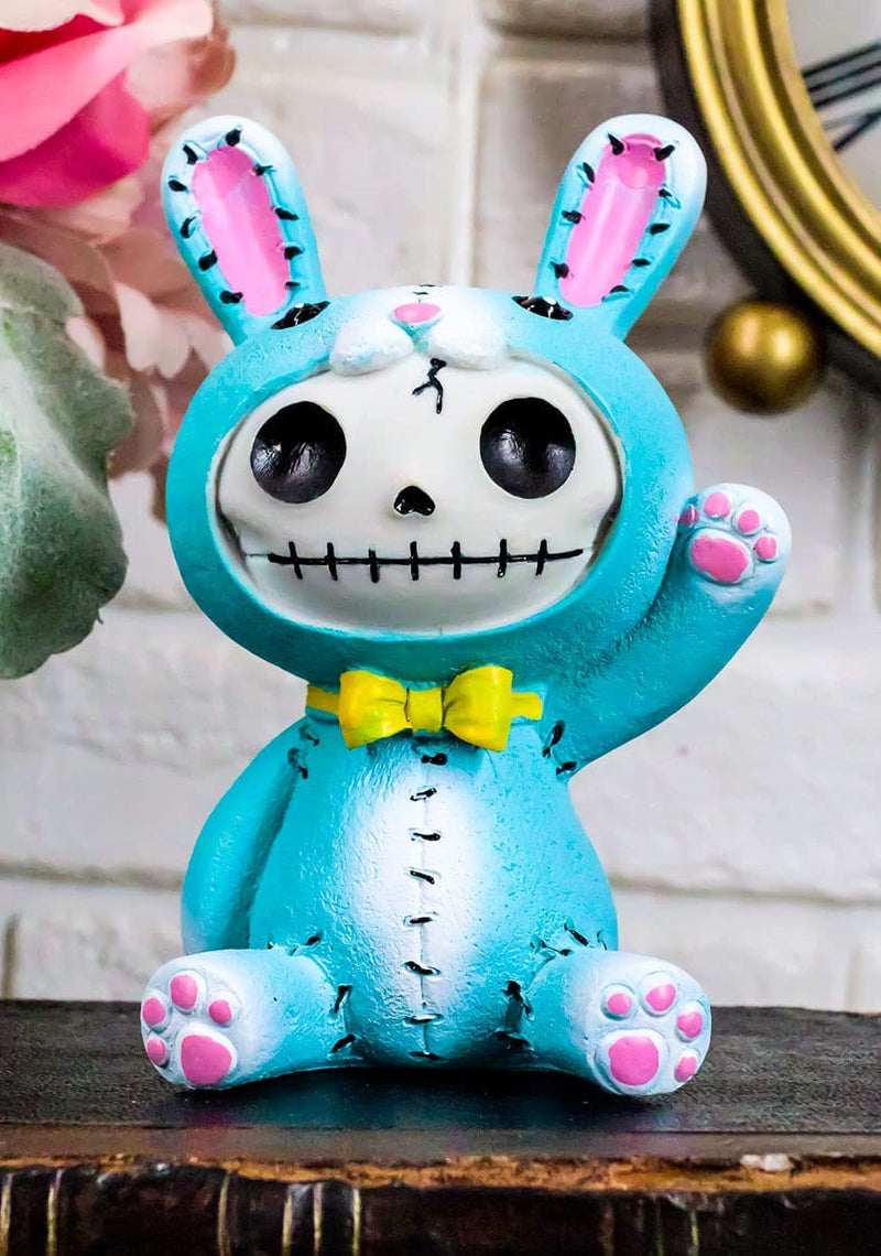 Larger Furrybones Blue Bunny Rabbit Figurine 4"H Bun Bun Hooded Skeleton Monster