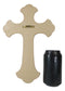 Southwestern Rich Turquoise Gold Tuscan French Fleur De Lis Wall Crucifix Cross