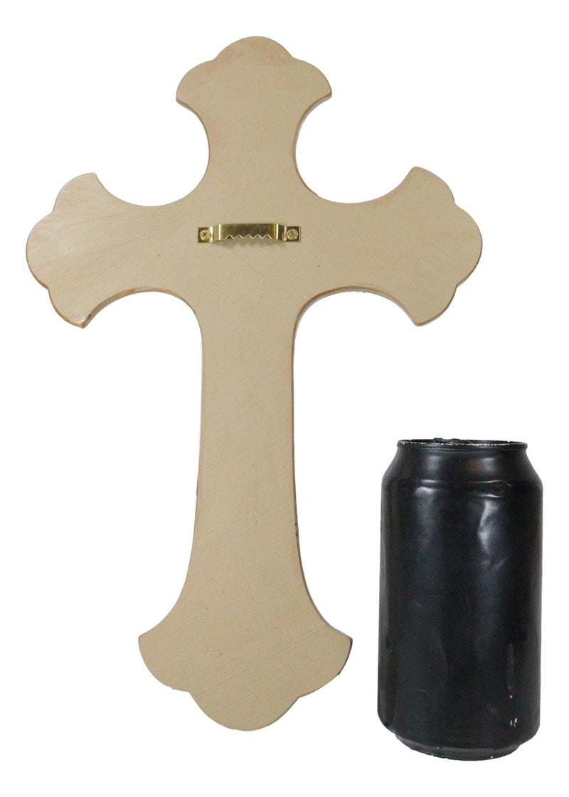 Southwestern Rich Turquoise Gold Tuscan French Fleur De Lis Wall Crucifix Cross
