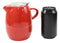 Glossy Red Contemporary Ceramic Stackable Teapot Set Single Tea Pot With Mug