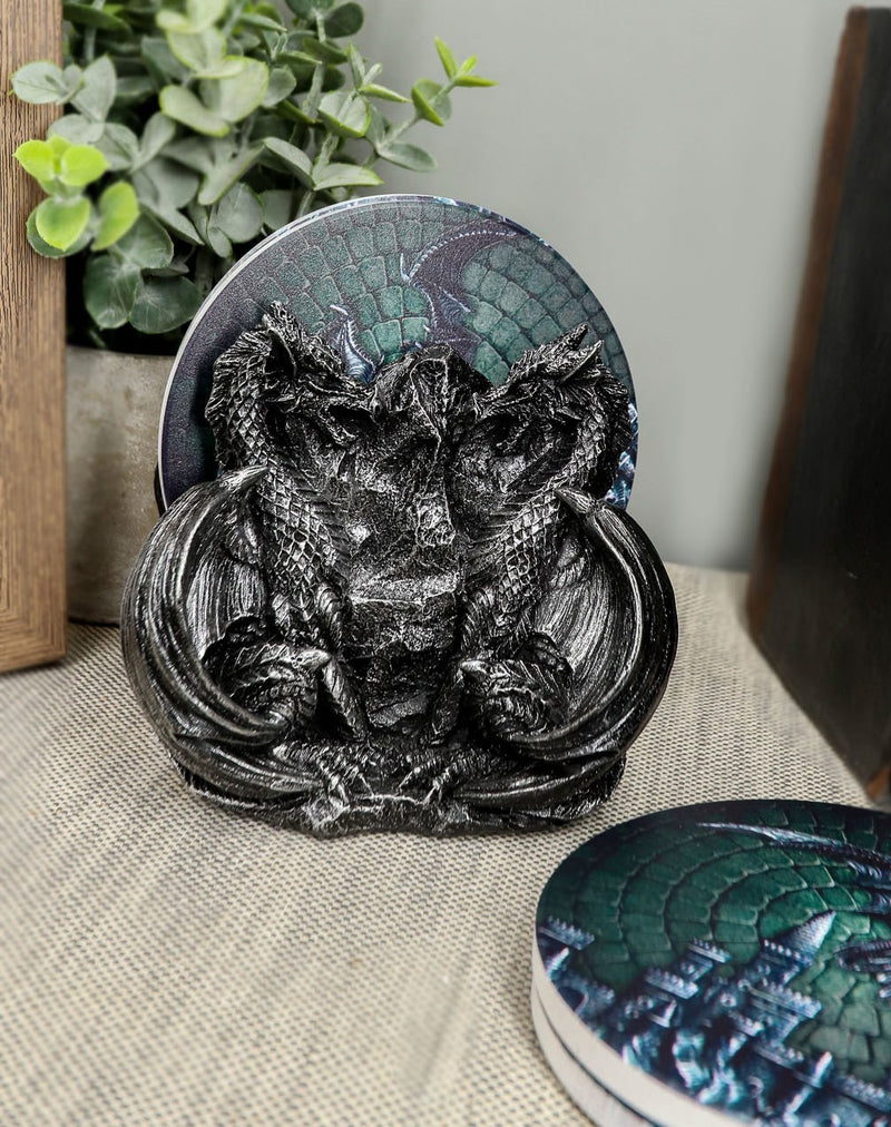Ebros Dragon Fire Behemoth of The Skies Dual Dragons Fantasy Figurine Coaster