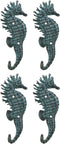 Ebros Verdigris Seahorse Single Wall Mounted Brass Coat Hook Hangers Set of 4