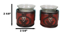 Set Of 2 Western Cowgirl Love Heart Scrollwork Faux Leather Votive Candle Holder