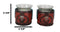 Set Of 2 Western Cowgirl Love Heart Scrollwork Faux Leather Votive Candle Holder