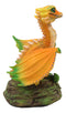 Ebros Fantasy Green Thumb Fruity Vitamin Orange Dragon Statue Fairy Garden Collectible