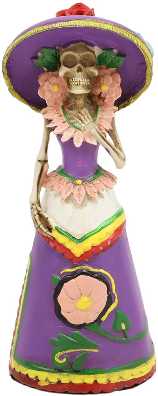 Ebros Day of The Dead Skeleton Lady Rosa with Purple Gown Figurine 5.25"H Statue