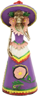 Ebros Day of The Dead Skeleton Lady Rosa with Purple Gown Figurine 5.25"H Statue