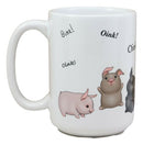 Ebros Novelty Oink! Animal Farm Whimsical Pig Ceramic Coffee Mug 15oz Porky Pigs