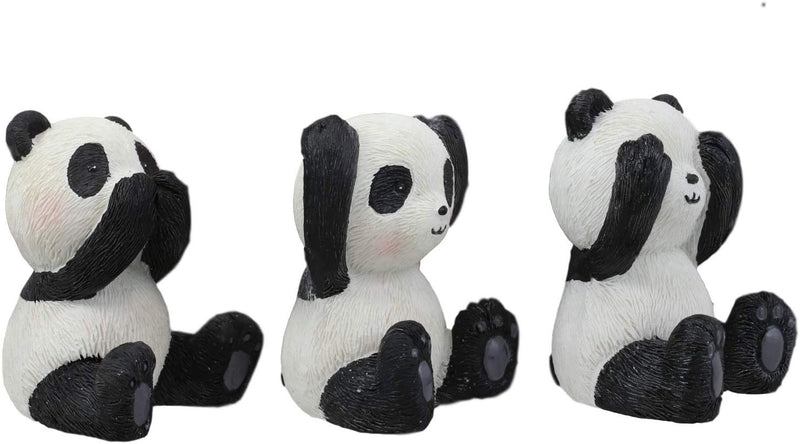 Ebros Whimsical See Hear Speak No Evil Giant Pandas Set of 3 Figurine 2"H