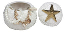 Ebros Ceramic Gold Starfish Sea Star Round Jewelry Box As Coastal Beach Ocean Nautical Decorative Storage Knick Knack Trinket Box Idea for Mother's Day Women Girls (Gold Starfish)