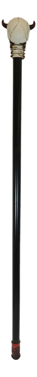 Demon Horned Lucifer Satan Pentagram Skull Decorative Prop Walking Swagger Cane