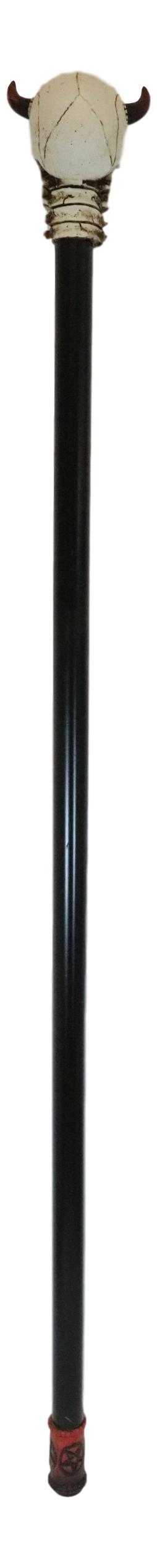 Demon Horned Lucifer Satan Pentagram Skull Decorative Prop Walking Swagger Cane