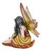 Ebros Gift Fall Fairy Figurine Red Oak Leaf Autumn Garden Faerie Fantasy Sculpture 5.5"H