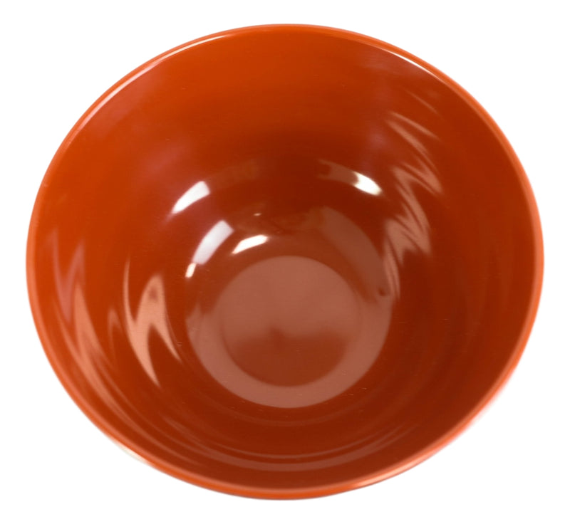 Pack Of 12 Modern Ridged Red Black Melamine Small 10oz Rice Miso Soup Bowls Set