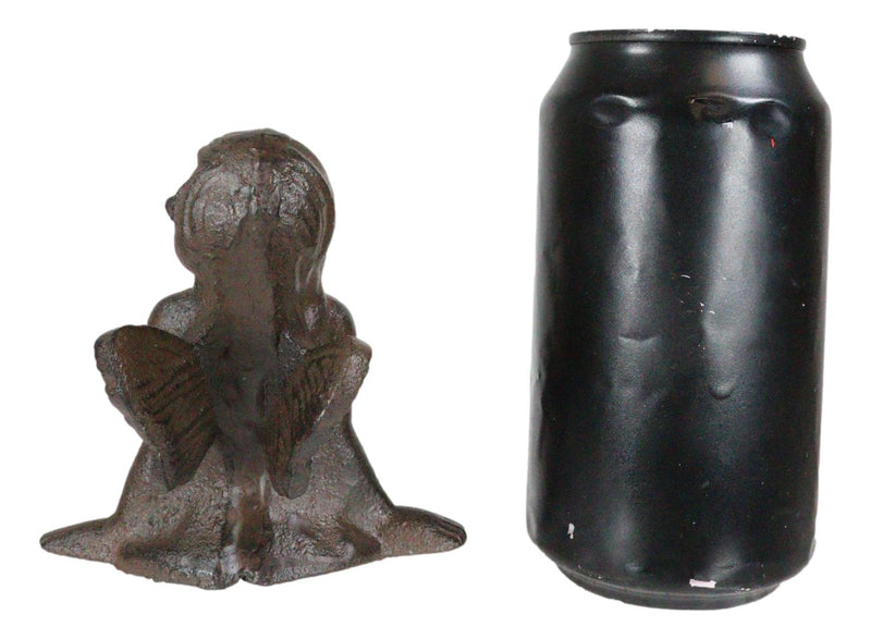 Cast Iron Rustic Antique Finish Enchanted Fairy Garden Paperweight Figurine