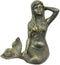 Ebros Gift 6.75" Tall Nautical Siren Expecting Mermaid Cast Iron Rustic Vintage Patina Finish Statue Ocean Goddess Princess Coastal Beach Under The Sea Mermaids Decorative Accent