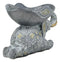 Ebros Grey Mosaic Design Elephant Laying Down With Trunk Up Holding Bowl Decor