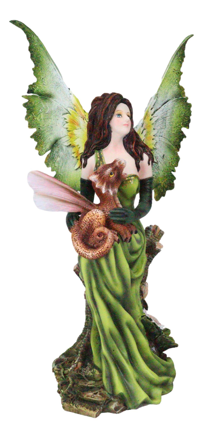 Princess Of The Forest Tribal Fairy With Red Dragon Pixie Wyrmling Statue