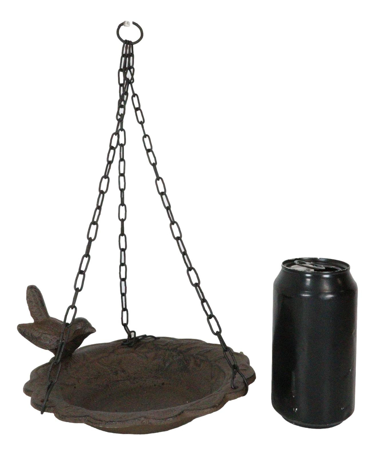 Cast Iron Whimsical Bluebird On Victorian Dish Hanging Garden Bird Bath Feeder - Ebros Gift